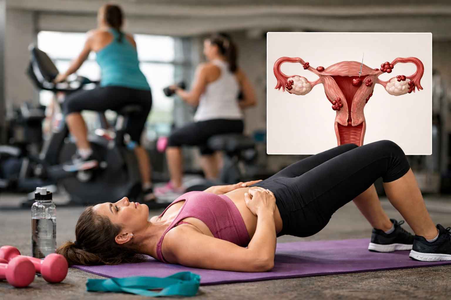 Endometriose: prática regular de exercícios pode ajudar no controle da doença. Ilustração gerada por IA / Condutta