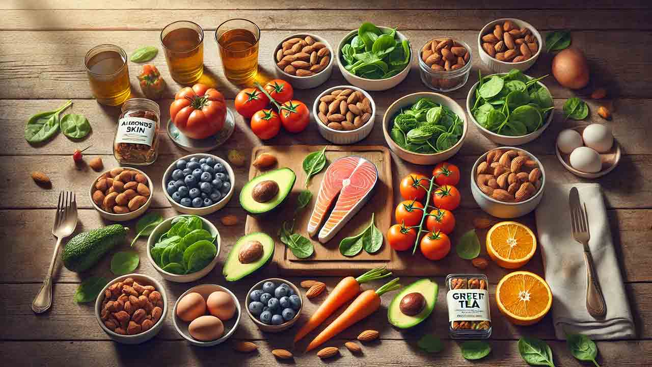 10 aliments pour améliorer la peau : liste complète avec bienfaits et conseils de consommation ; illustration générée par IA / Condutta