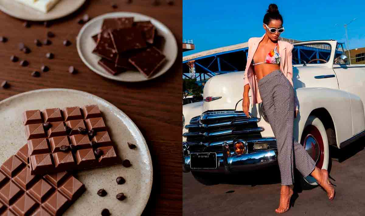 Model follows chocolate diet and claims: 'It keeps my body slim and helps my mood'. Photo: Instagram @wamoura 