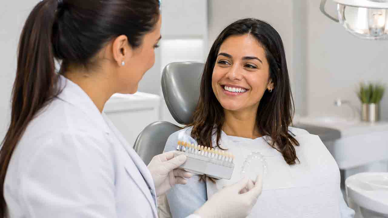 Clareamento dental: entenda como ter um resultado mais efetivo e duradouro. Ilustração: IA/Condutta.com
